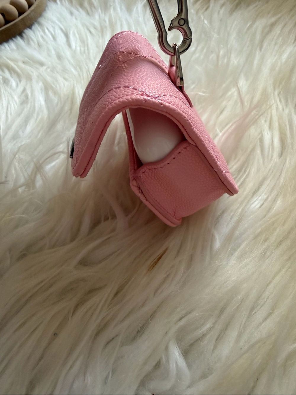 Pink Quilted Mini Key Pouch - Picture 3 of 3